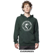 Model wearing Hoodie Evergreen Sunny Valley Farm front