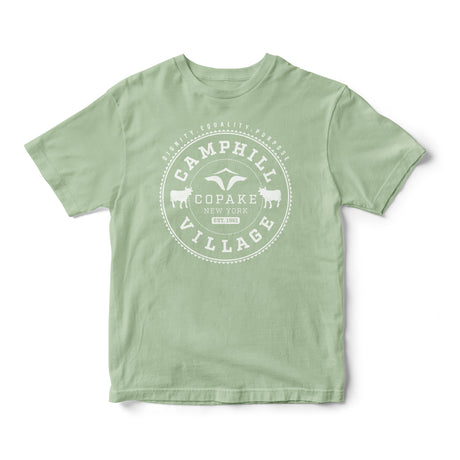 T-shirt - Avocado Green Design: CV Round Emblem