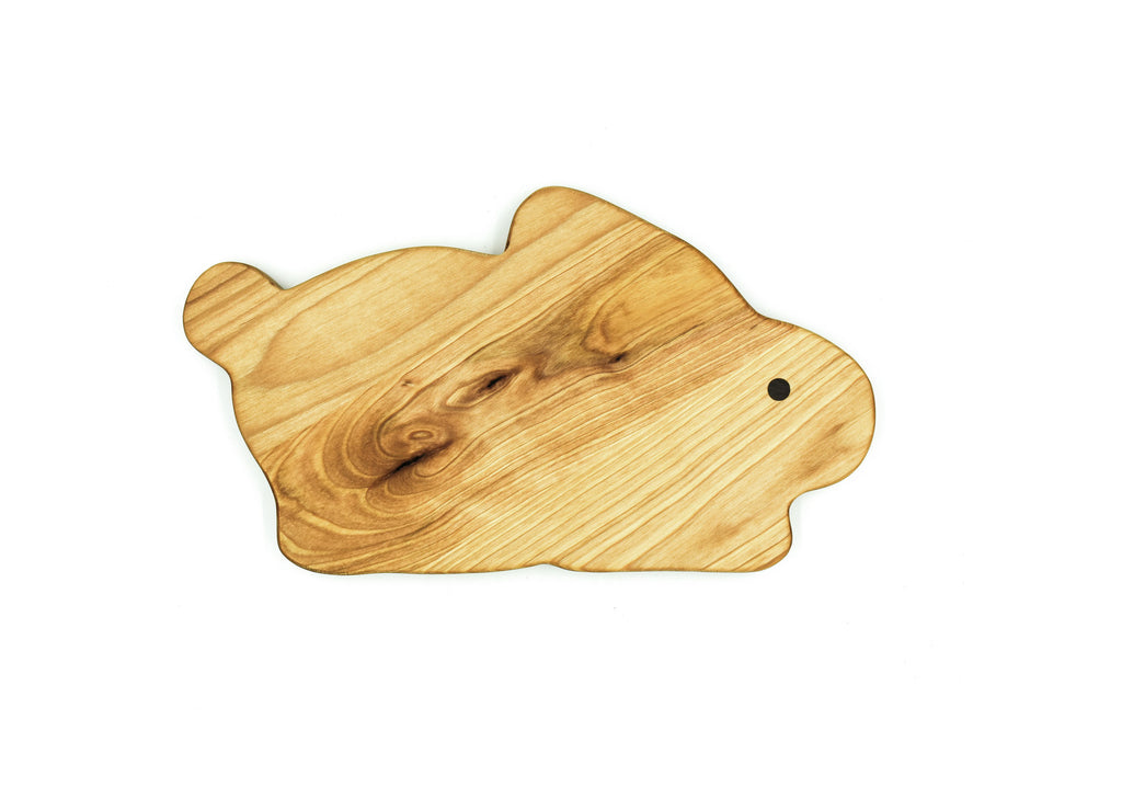Hand crafted rabbit-shaped cutting board top