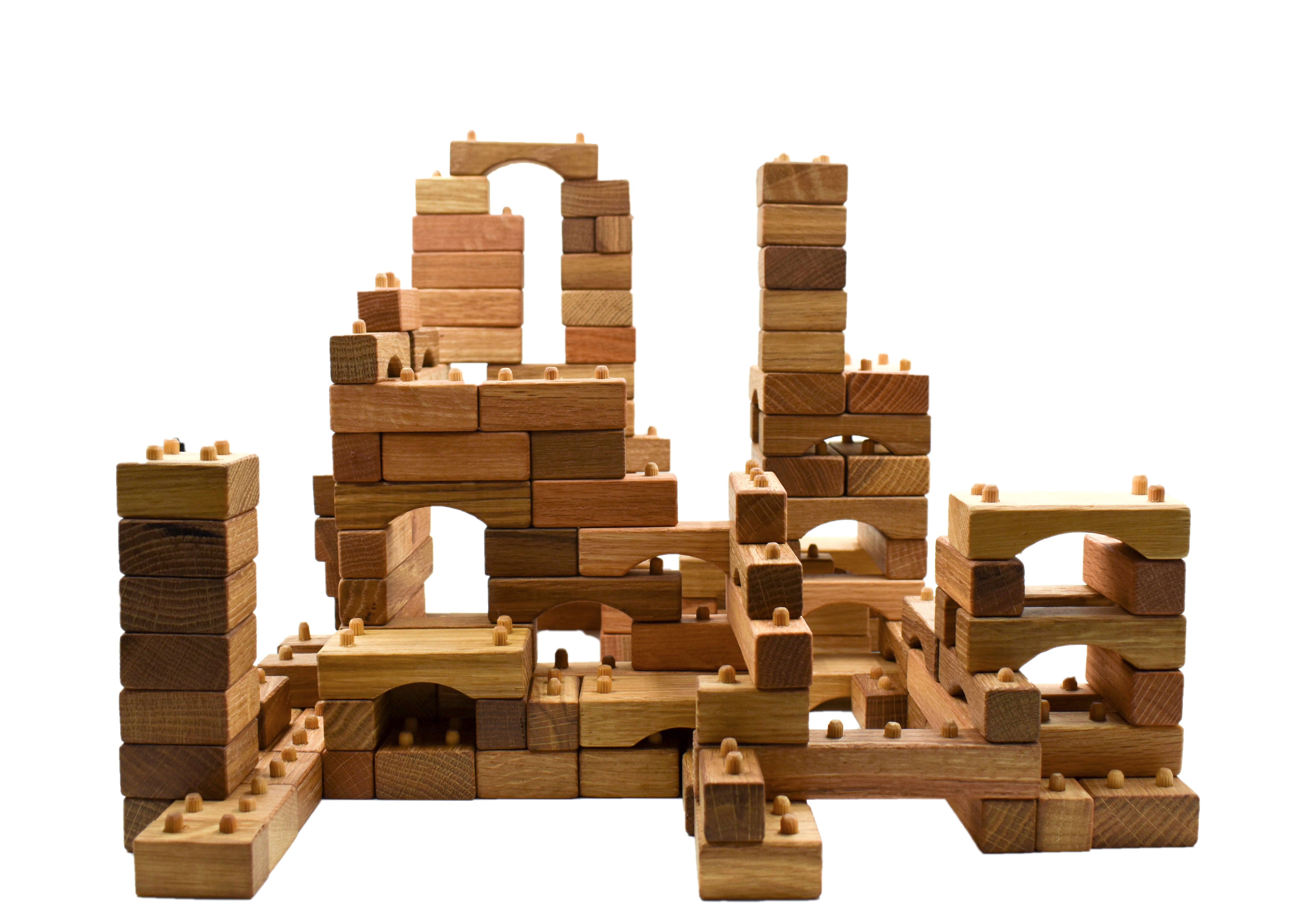 Handmade Interlocking Wooden Blocks Mega Box, Camphill Village Store
