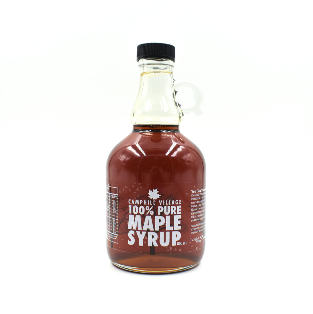 Organic Maple Syrup traditional style 250ml glass bottle front