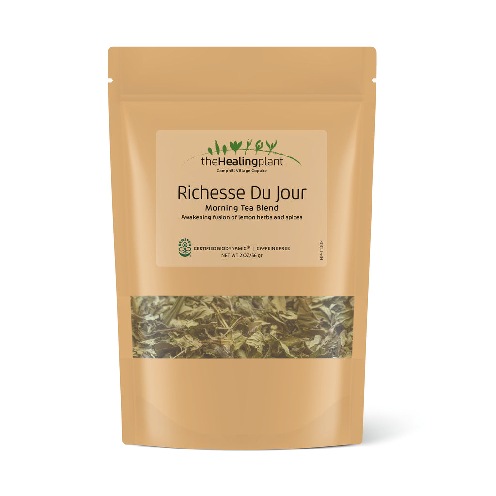 Certified Biodynamic Richesse Du Jour Morning Tea Blend 2 oz. bag front