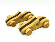 Hand crafted Oak and Walnut Toy Cars (2) side-top