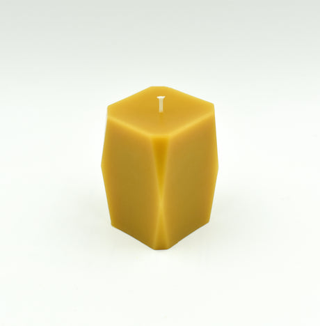 Prism Votive natural beeswax candle side